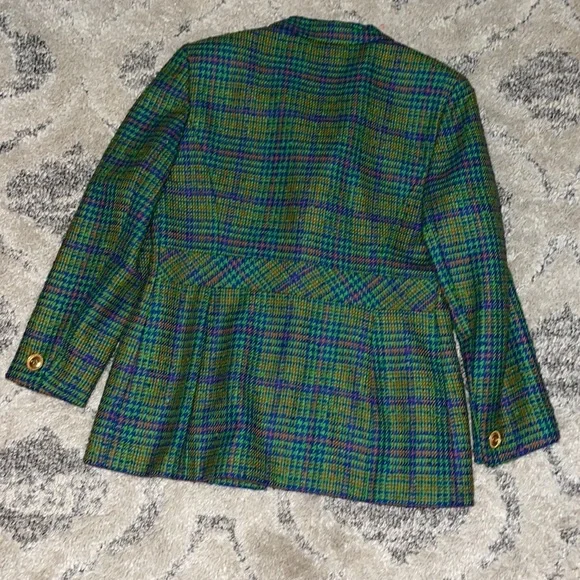 🎉🎉HOST PIC🎉🎊Vintage Christian Dior Tweed Houndstooth MultiColor Blazer🔥NWOT - Picture 12 of 13